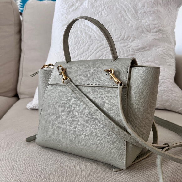 Celine Nano Belt Bag in Grained Calfskin Pastel Green 2021 Brand New - Picture 2 of 14